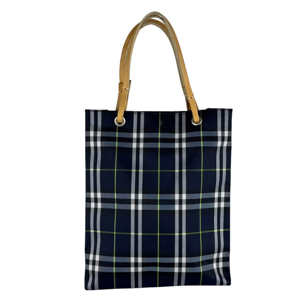 Burberry handbag, nylon canvas, navy, women's, z10384